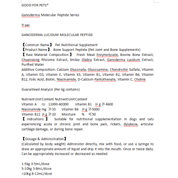 Suplemento para reparo de articulações e ossos de animais de estimação