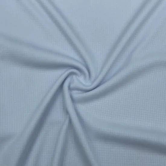 Pure White Little Plaid Polyester Textile