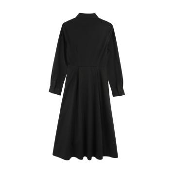 One-side Draped Shirt Dress