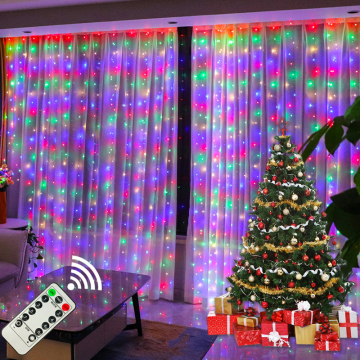 IP65 LED Curtain String Lights - Home, Wedding, Christmas Fairy Lights USB Remote Control Garland for Festival Decoration