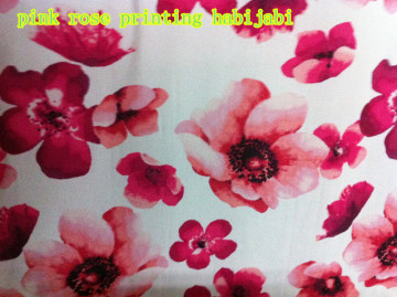 100% polyester muddle rose printed fabric
