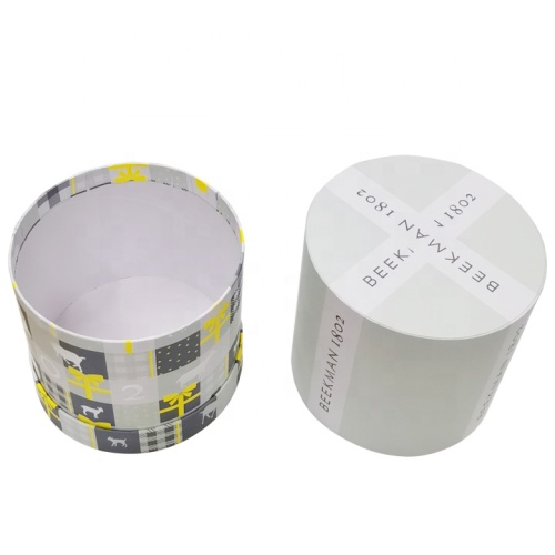 Flat edge shinny sliver foil Paper round box