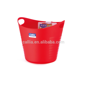 Bathroom plastic round oval storage basket hanging basket with handles