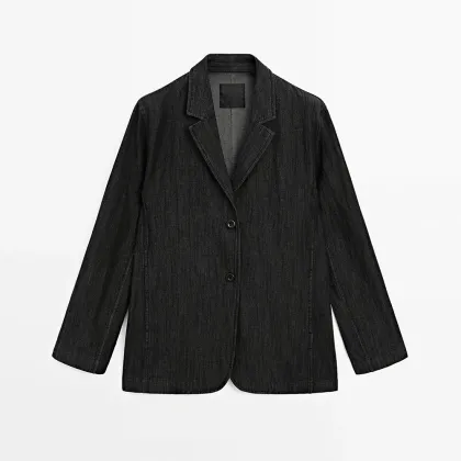 Women's casual commuting style loose denim suit jacket