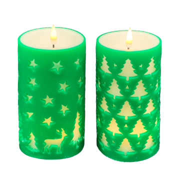 green paraffin wax timer battery operated home candle