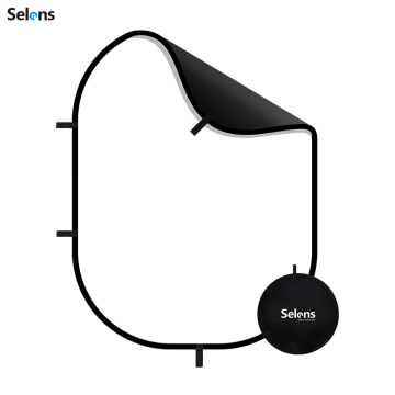 Selens SFC-DCB-BW 100x150cm 2 in 1 Oval Reflector Backdrop for YouTube Video