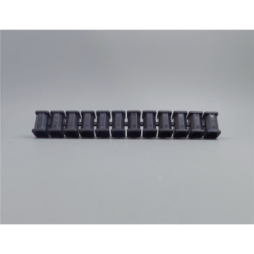 Black terminal strip of polypropylene