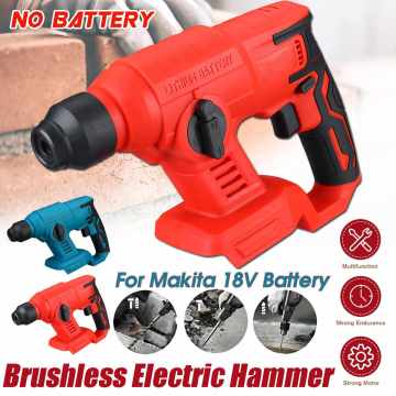 18V Rechargeable Brushless Cordless Rotary Hammer Drill 28mm Electric Hammer Flat Impact Drill Power Tool For Makita Battery