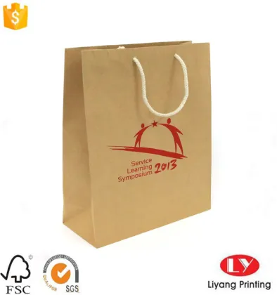 Paper shopping packaging bag with strong handle