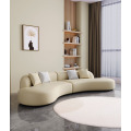 Cama de terciopelo moderno curvado escandinavo