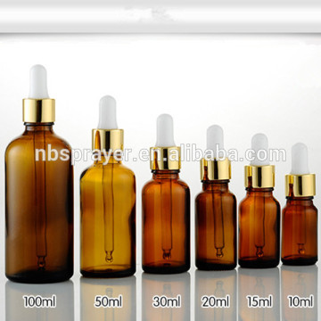 5ml 10ml 15ml 20ml 30ml oil glass bottle with aluminum mist sprayer, dark glass oil bottles