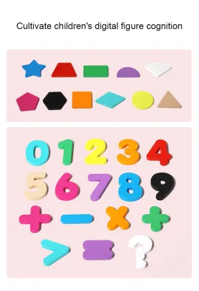 New Portable Magnetic Drawing Board: Math Toys & Double-Sided Wooden Tablet for Kids' Drawing Games