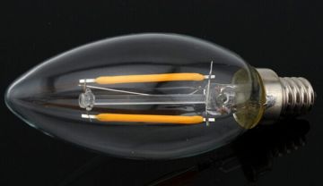 led ceiling light UL Factory Direct Sale!!High quality 100lm/w E14 E12 C35 clear glass,milk,frosted filament LED Candle bulb 2W