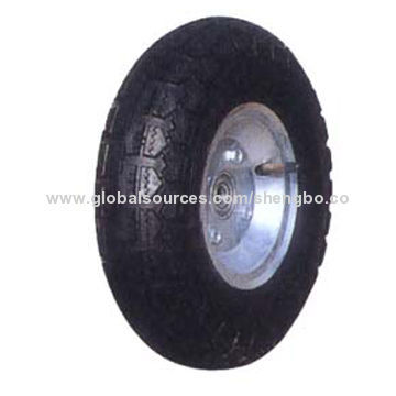 Air Pneumatic Wheel with Galvanized Rim, Mainly Used for Low-speed Applications Wheelbarrow