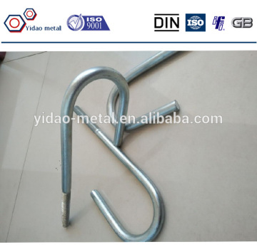 J type foundation bolt,j hook bolts,m16 j bolt