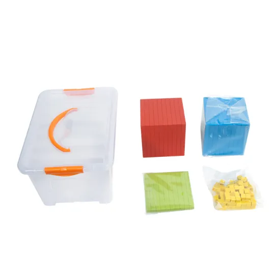 Hot Plastic Math Blocks: Base Ten Block Set for Teaching Decimals and Quantities
