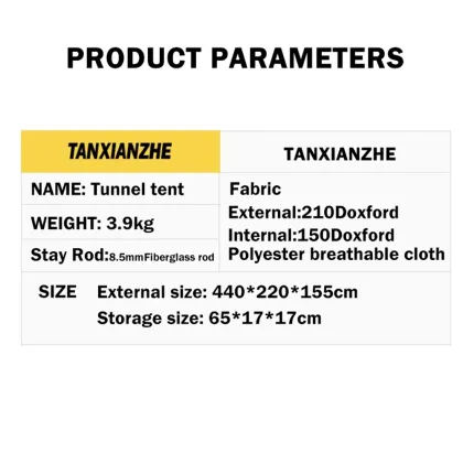 Family Tent with Rainproof and Sunproof Canopy - Portable Camping Equipment