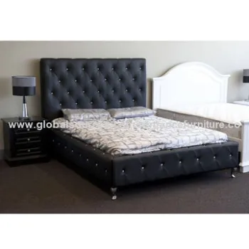 Queen Size PU Bed, Available in Full PU/Full PVC, Modern Bedroom Furniture