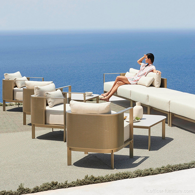 Combinazione di divano balcone per la crema solare impermeabile all'aperto