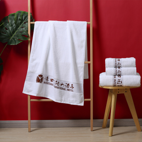 Yarn Dyed material customized design white hand towel