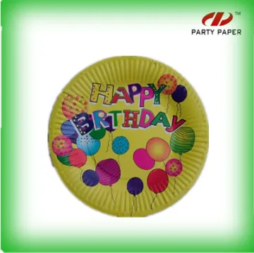 Customizable colorful disposable paper plate