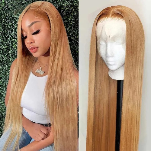 Human hair lace wigs best #27 Honey Blonde Human Hair Lace Front Wigs Factory