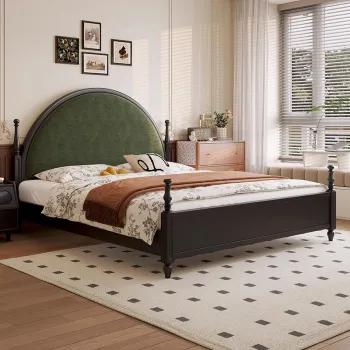 Ultimate Comfort Modern King-Size Solid Oak Soft Bed for Luxurious Living