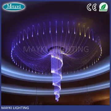 Luxury fiber optic decorative plastic chandelier for christmas decoration