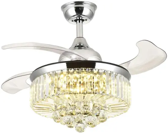 42 Inch Crystal Chandelier Ceiling Fan with Light and Remote Control