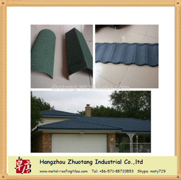 Hangzhou Roof Tile Factory Stone Coated Metal Roofing Tile For sale
