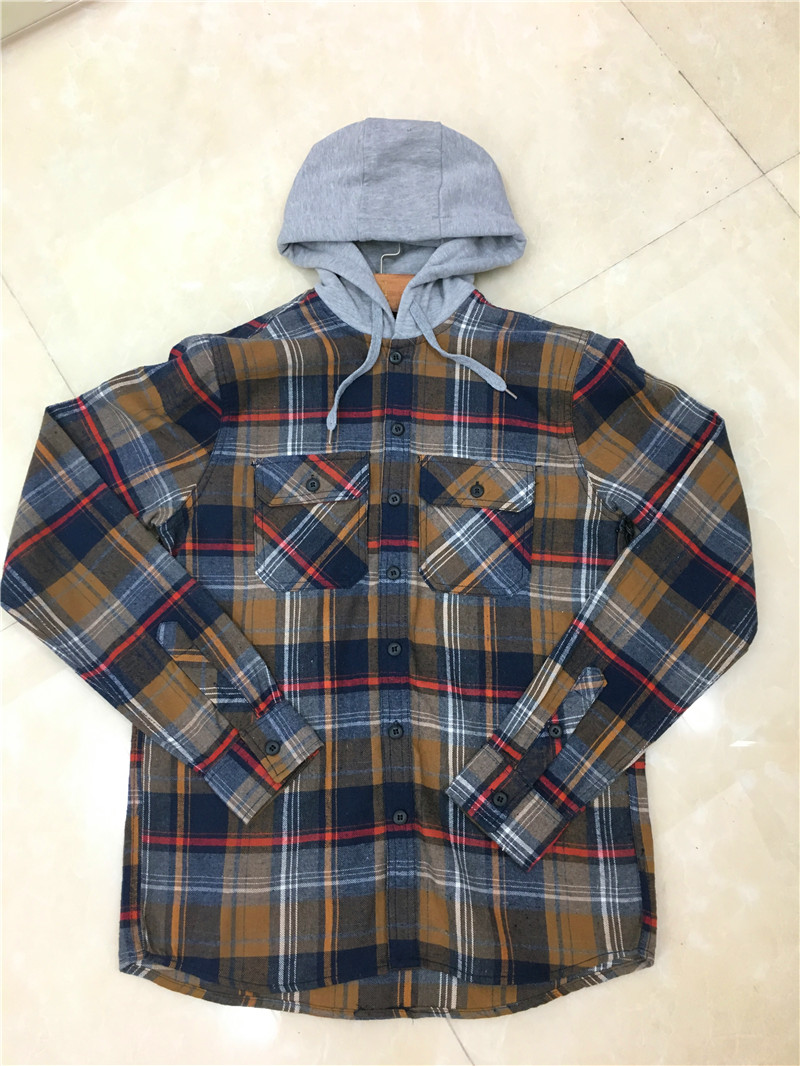 Men's Checkered Hooded Shirt
