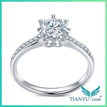 Hot sale18K round brilliant cut 1.5 carat white moissanite engagement ring