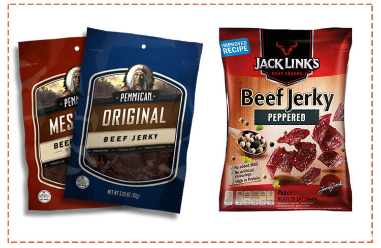 Custom 3 Side Seal Pouch Beef Jerky Bag