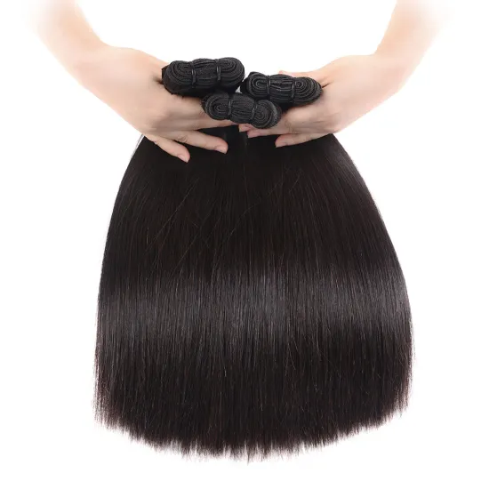 Peruvian Straight Hair Extensions For Black Women 100% Human Hair Weave Bundles 3 Pcs Double Drawn Virgin Hair Bundles
