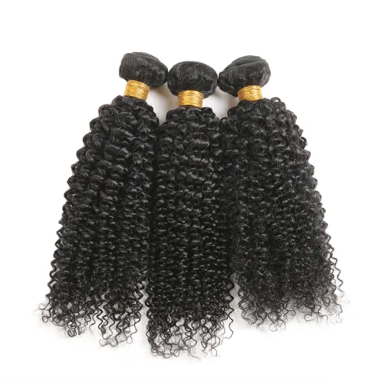 RUIMEI Brazilian Natual Color Human Hair Bundle With Kinky Curly Bundles Brazilian Hair Bundle With Closure