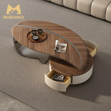 Nordic Modern Luxury Wooden Coffee Table Designer