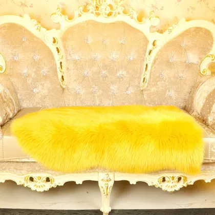 China wholesale home decor Long Hair Wool Imitation faux fur sheepskin rug fake sheepskin rug