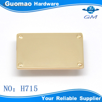 Decorative rectangle custom metal logo for handbags hardware