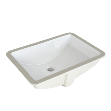 Elegant White Rectangular Ceramic Bathroom Sink