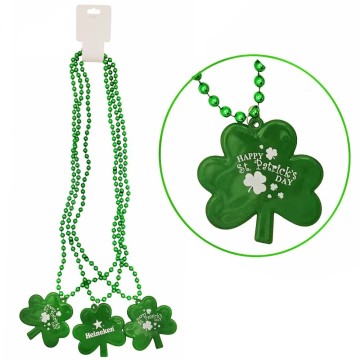 Ημέρα του Αγίου Πατρικίου Shamrock Beaded Κολιέ - Έθιμο Ιρλανδικό Κοσμήματα Τριφύλλι