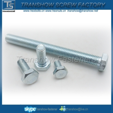 China Manufacture Zinc Plated Full Thread Grade 4.8 DIN933 Hex Bolt
