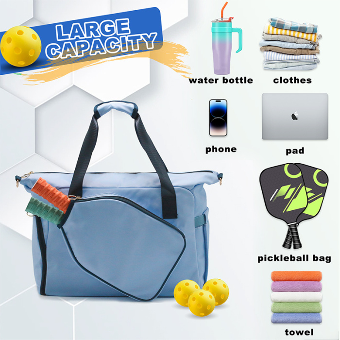 Women's nylon sports tote bag for pickleball