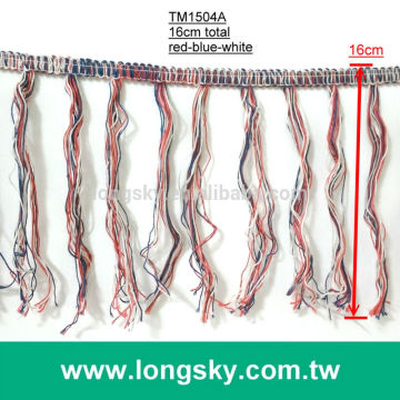 (#TM1504A) 2015 branded cotton decorative 16cm long colored tassel fringe trimmings for tassel dress