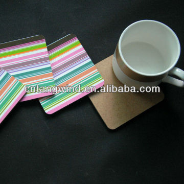 factory price colorfull printing cork COFFEE cup mat