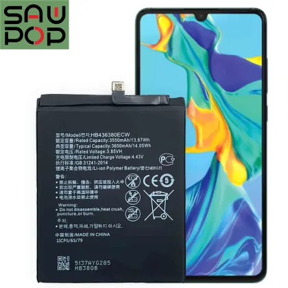 Original Huawei P30 Mobile Phone Battery HB436380ECW - 3650mAh, 3.85V