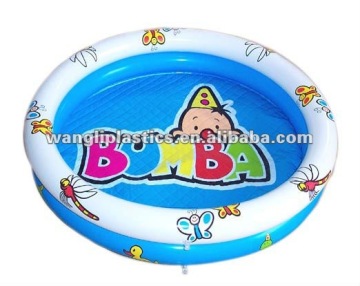 PVC Plastic Inflatable Printed 2 Ring Swimming Water Pool for Kids