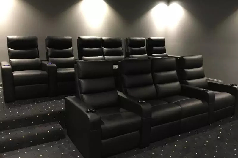 I Shaped Leather Cinema Reclinable Sofa