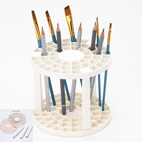 Pen Rack Display Stand 49 Holes Detachable Paint Brush Pen Holder Support Watercolor Painting Art Supplies Makeup Brush Holder