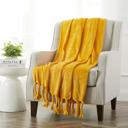Tassel Sofa Blanket for Home Decor and Bed Blankets