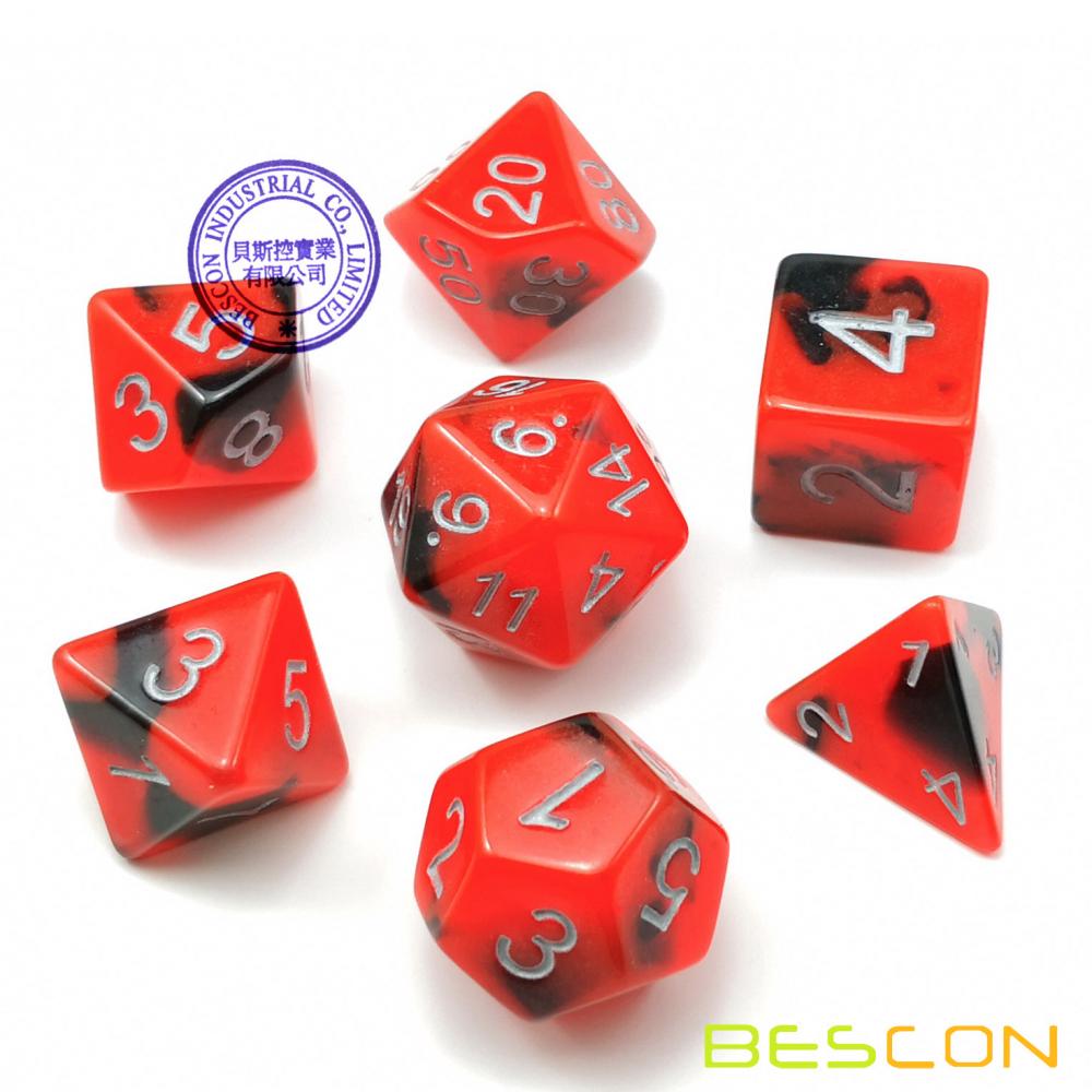 Hot Rocks Glowing Dnd Dice Set 2